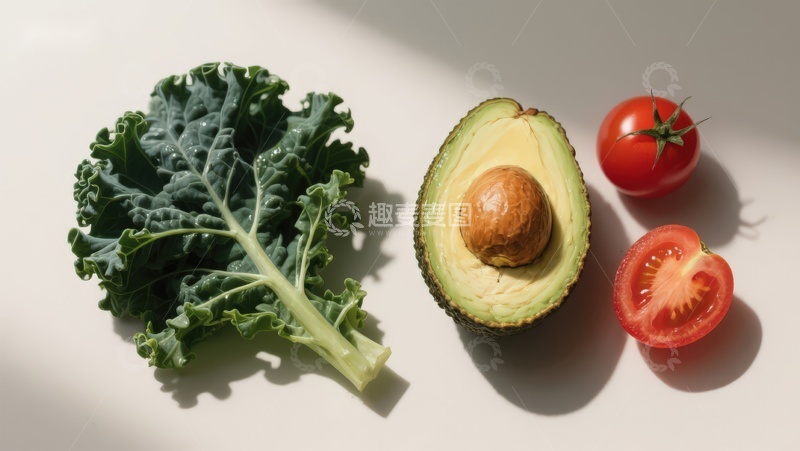 高清大图下载【趣麦麦图】-新鲜蔬菜与牛油果静物
