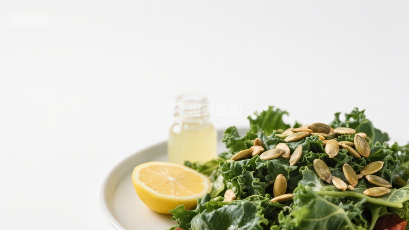 高清大图下载【趣麦麦图】羽衣甘蓝沙拉配南瓜籽