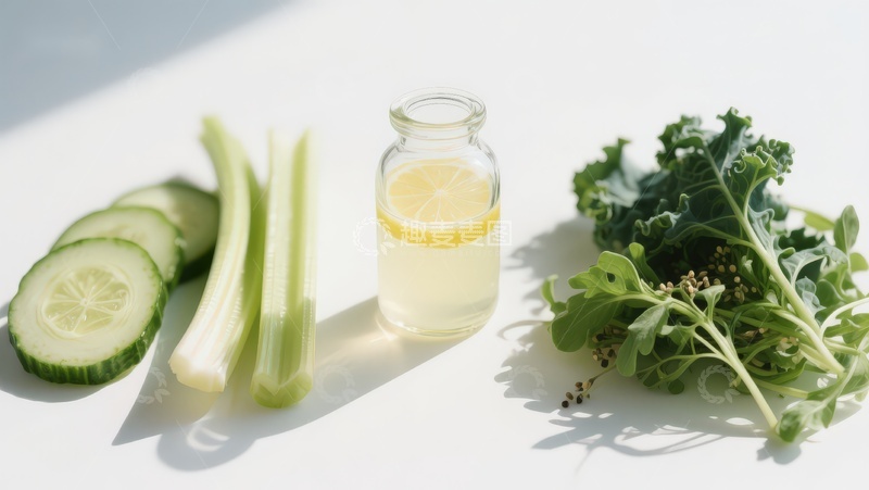 高清大图下载【趣麦麦图】新鲜蔬菜与柠檬水摆拍