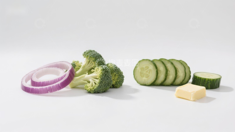 高清大图下载【趣麦麦图】切片蔬菜与奶酪静物