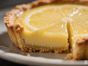 柠檬馅饼切片特写