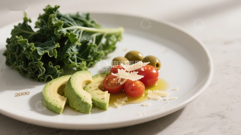 高清大图下载【趣麦麦图】-盘中新鲜蔬菜与牛油果拼盘
