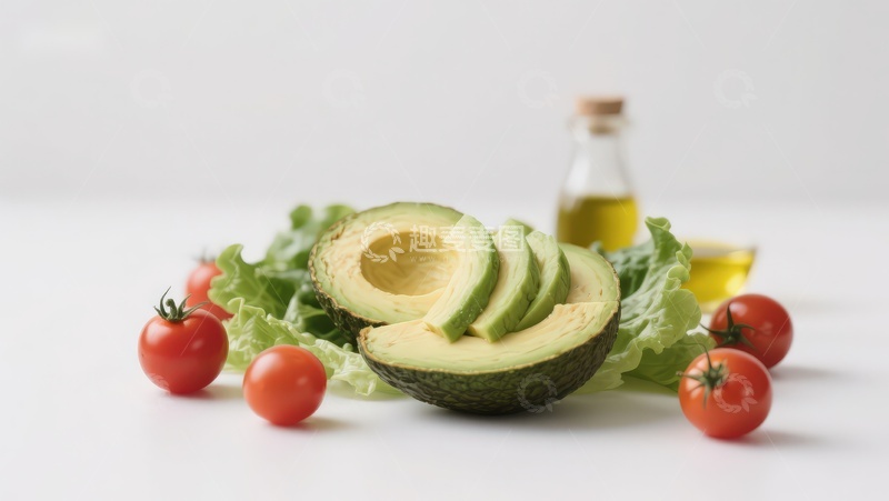 高清大图下载【趣麦麦图】新鲜牛油果与蔬菜摆拍