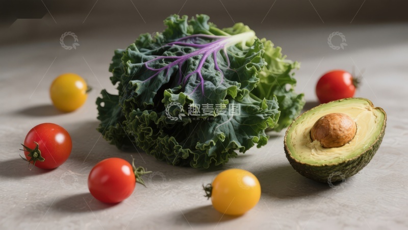 高清大图下载【趣麦麦图】-新鲜蔬菜与牛油果静物
