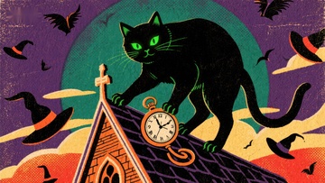 黑猫屋顶夜行，怀表时光停驻