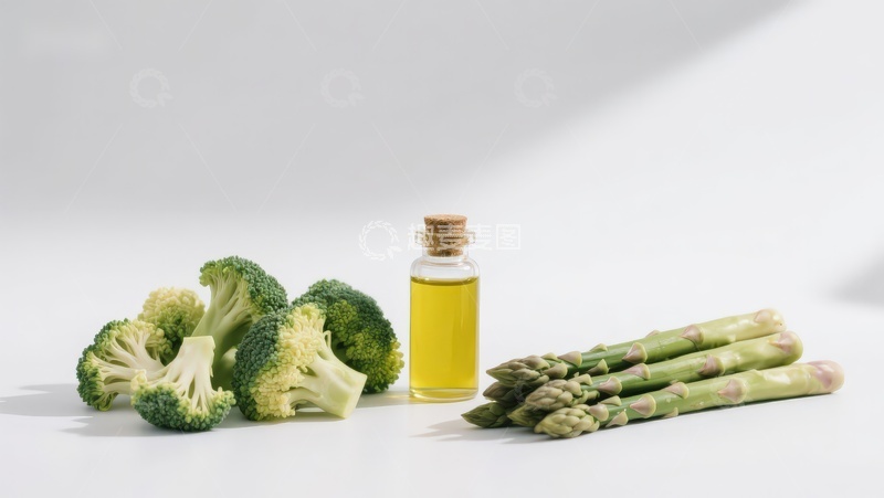 高清大图下载【趣麦麦图】西兰花芦笋与橄榄油