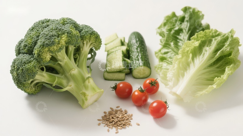 高清大图下载【趣麦麦图】新鲜蔬菜与谷物组合