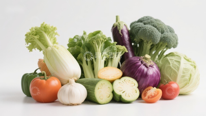 高清大图下载【趣麦麦图】新鲜蔬菜组合展示