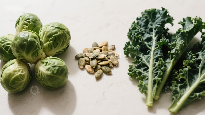 高清大图下载【趣麦麦图】新鲜蔬菜与南瓜籽静物