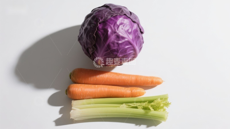 高清大图下载【趣麦麦图】紫甘蓝胡萝卜芹菜静物