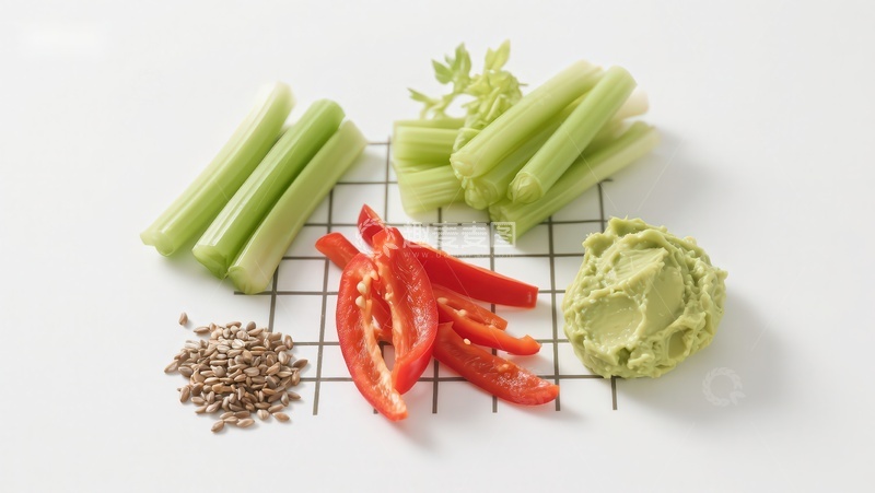 高清大图下载【趣麦麦图】新鲜蔬菜与酱料摆盘