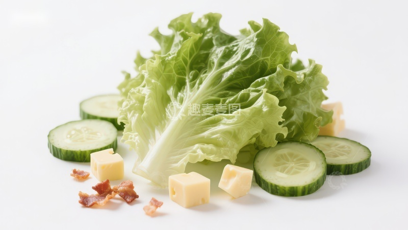 高清大图下载【趣麦麦图】生菜黄瓜奶酪培根食材