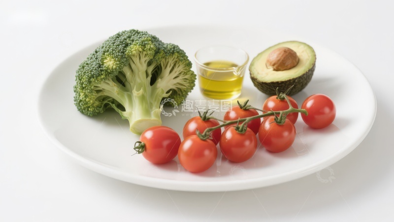 高清大图下载【趣麦麦图】新鲜蔬菜与橄榄油摆盘