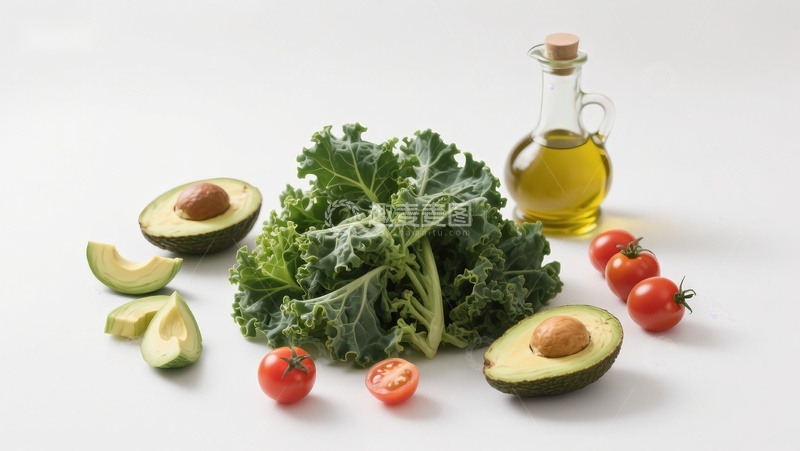 高清大图下载【趣麦麦图】新鲜蔬菜与橄榄油摆拍
