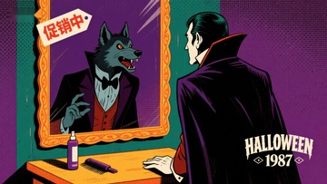 吸血鬼与狼人镜中对视