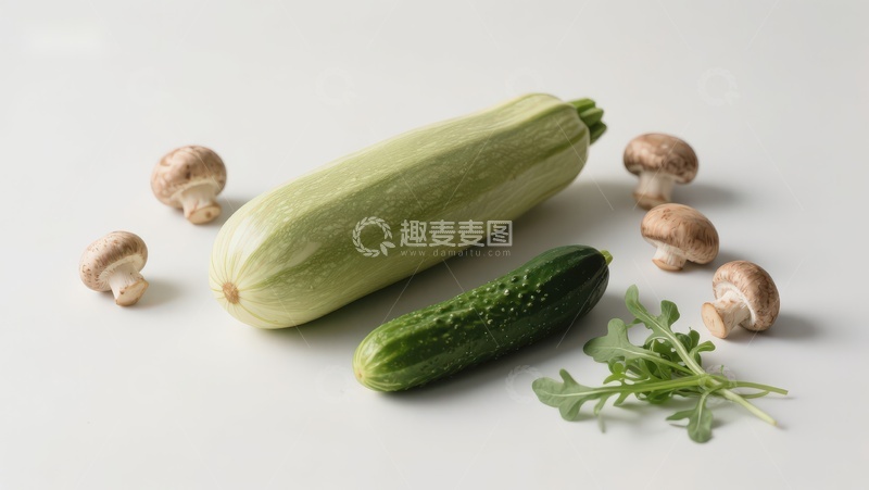 高清大图下载【趣麦麦图】新鲜蔬菜与菌菇静物摆拍