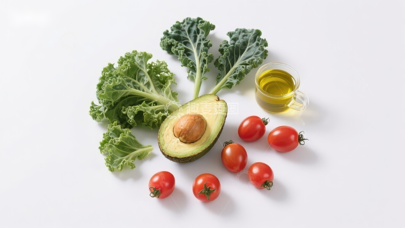高清大图下载【趣麦麦图】新鲜蔬菜与橄榄油摆拍