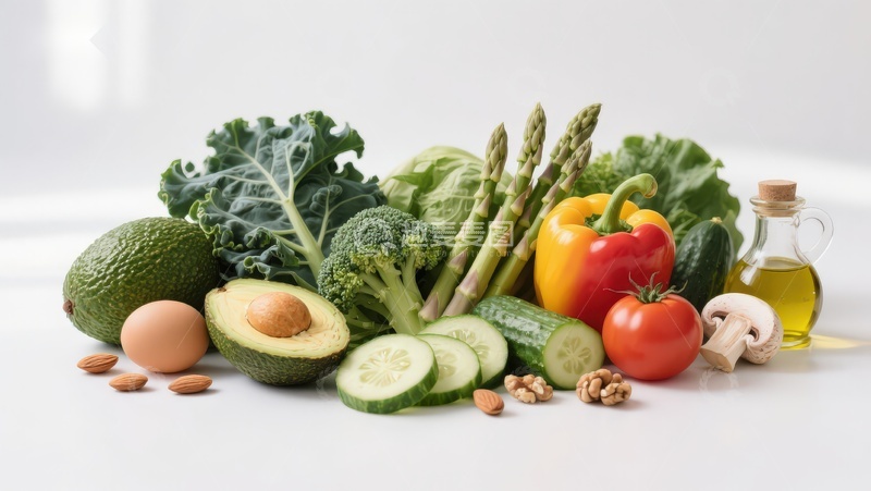 高清大图下载【趣麦麦图】新鲜蔬菜水果与健康食材组合