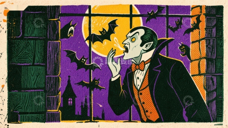 高清大图下载【趣麦麦图】月夜下的神秘吸血鬼