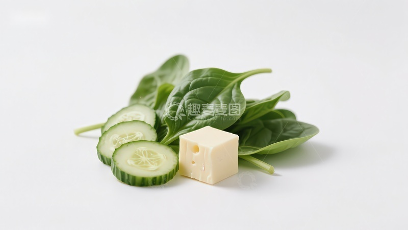 高清大图下载【趣麦麦图】黄瓜菠菜与奶酪切片
