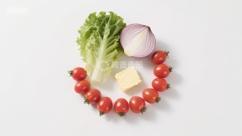 高清大图下载【趣麦麦图】蔬菜与奶酪的创意摆盘