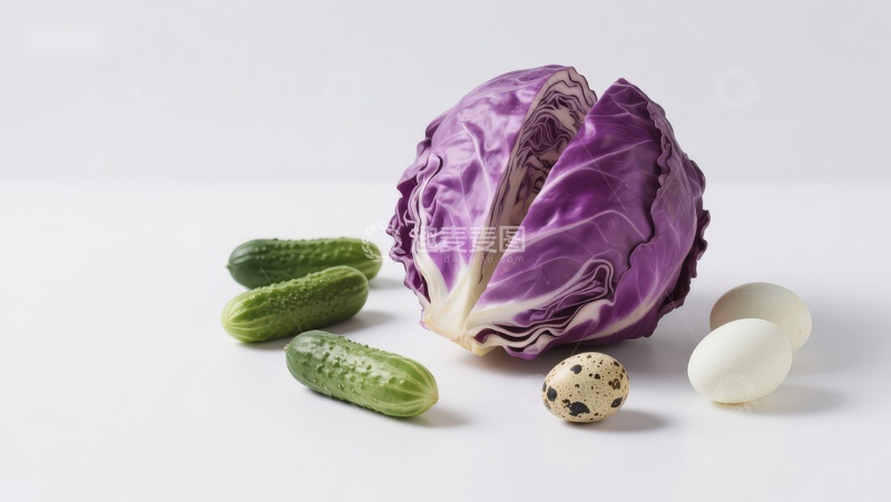 高清大图下载【趣麦麦图】紫甘蓝与蔬菜鸡蛋静物