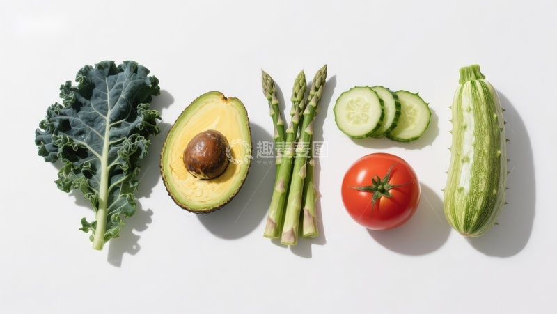 高清大图下载【趣麦麦图】新鲜蔬菜与水果排列展示