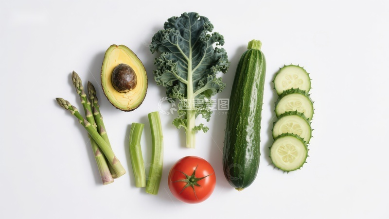 高清大图下载【趣麦麦图】新鲜蔬菜与水果平铺展示