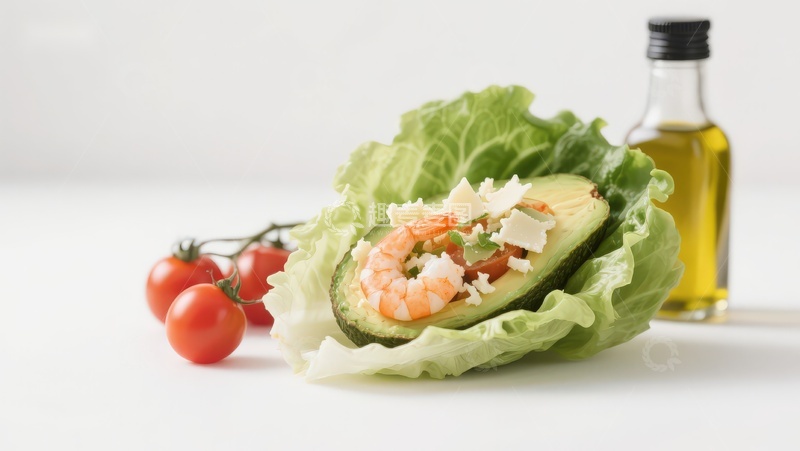 高清大图下载【趣麦麦图】牛油果虾仁沙拉摆盘