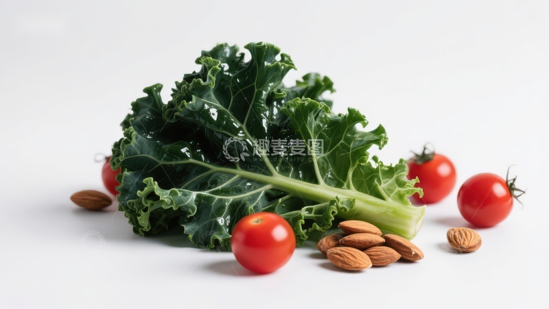 高清大图下载【趣麦麦图】羽衣甘蓝与樱桃番茄坚果组合