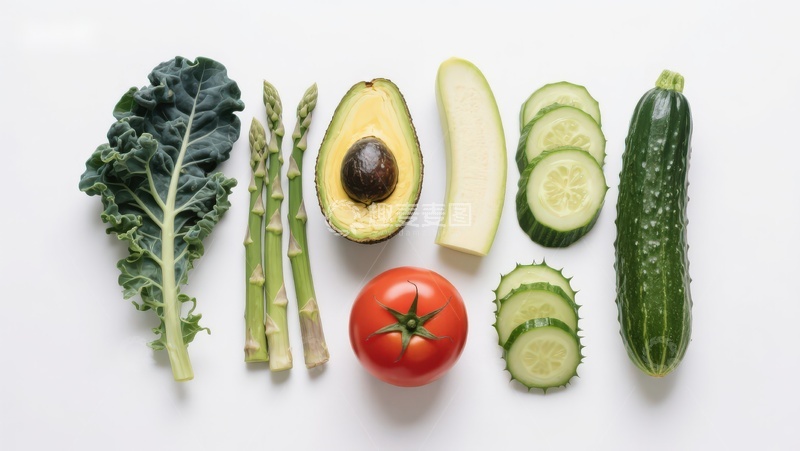 高清大图下载【趣麦麦图】新鲜蔬菜与水果平铺展示