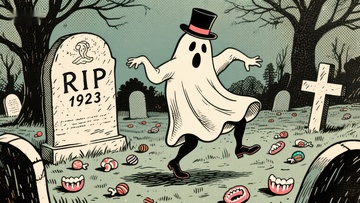 墓地中的搞笑幽灵