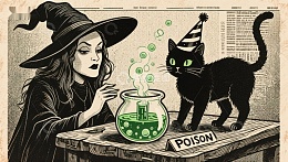 女巫与黑猫共制毒药