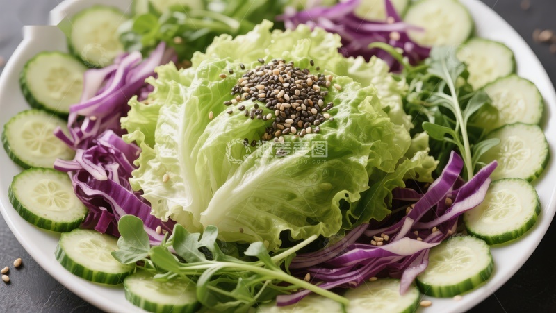 高清大图下载【趣麦麦图】新鲜蔬菜沙拉拼盘