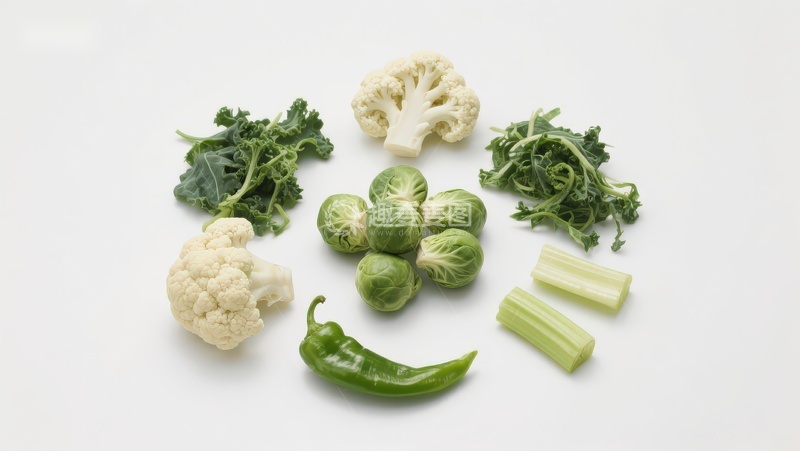 高清大图下载【趣麦麦图】多种绿色蔬菜静物展示