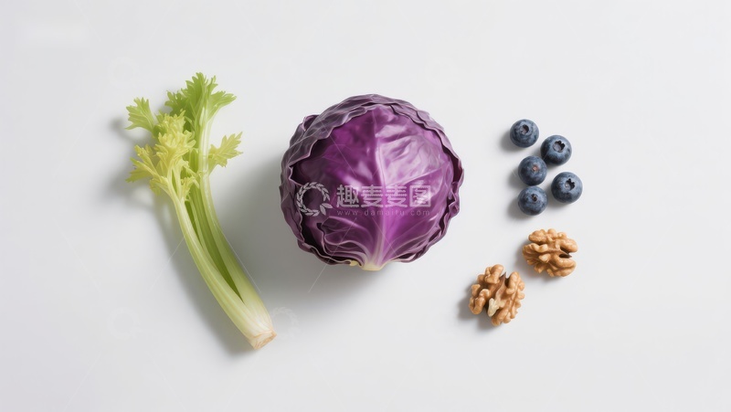 高清大图下载【趣麦麦图】紫甘蓝与蓝莓坚果组合