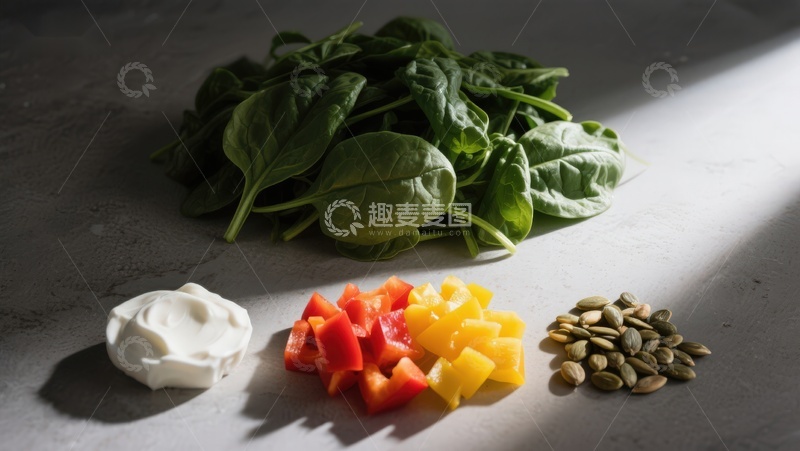 高清大图下载【趣麦麦图】-新鲜蔬菜与坚果食材摆拍