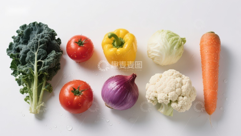 高清大图下载【趣麦麦图】新鲜蔬菜排列展示