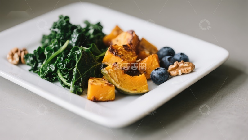 高清大图下载【趣麦麦图】烤南瓜羽衣甘蓝沙拉