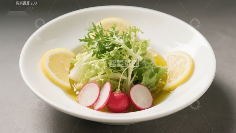 高清大图下载【趣麦麦图】柠檬生菜萝卜沙拉