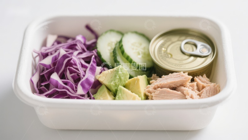 高清大图下载【趣麦麦图】便当盒中的健康餐食