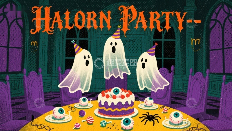 高清大图下载【趣麦麦图】幽灵派对：万圣节主题宴会