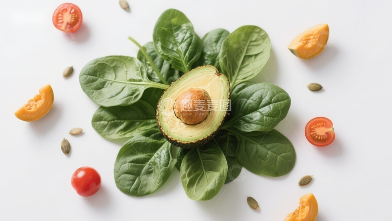 高清大图下载【趣麦麦图】牛油果与蔬菜的创意摆盘