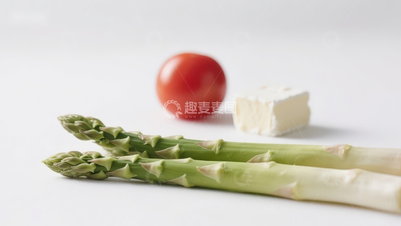 高清大图下载【趣麦麦图】芦笋樱桃番茄与奶酪