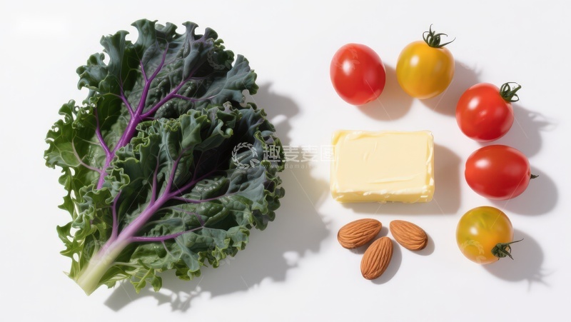 高清大图下载【趣麦麦图】新鲜蔬菜与坚果奶酪组合