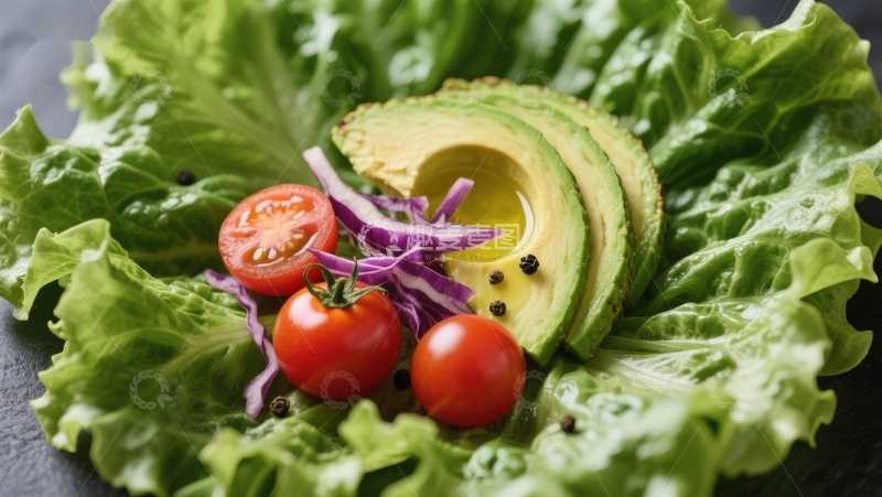 高清大图下载【趣麦麦图】新鲜蔬菜沙拉特写