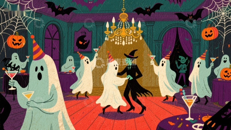 高清大图下载【趣麦麦图】万圣节幽灵舞会