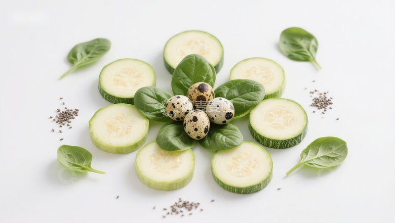 高清大图下载【趣麦麦图】蔬菜与鹌鹑蛋的创意摆盘