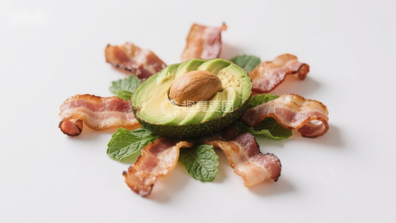 高清大图下载【趣麦麦图】牛油果配培根摆盘