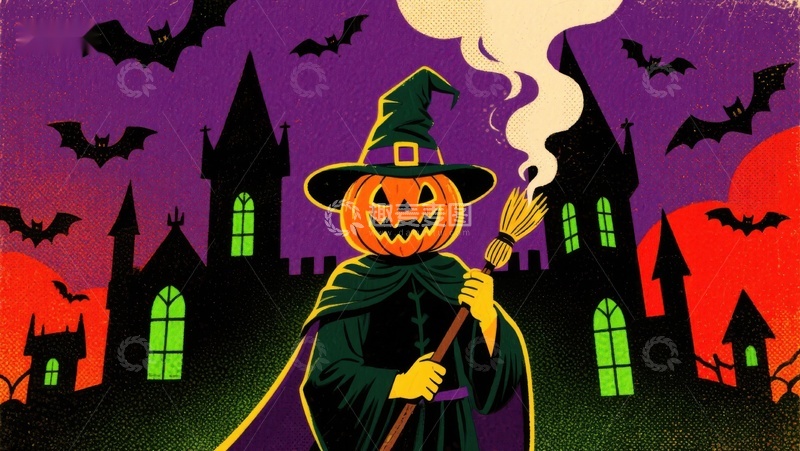 高清大图下载【趣麦麦图】南瓜巫师夜行记